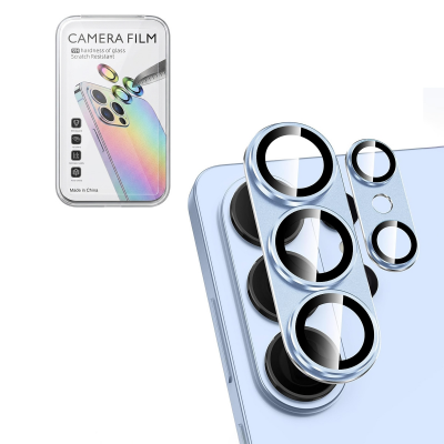 AR+AF Back Camera Tempered Glass with Metal Ring for Samsung Galaxy S26 Ultra (Sky Blue)