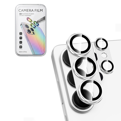 AR+AF Back Camera Tempered Glass with Metal Ring for  Samsung Galaxy S26 Ultra (White)