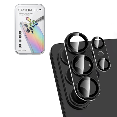  AR+AF Back Camera Tempered Glass with Metal Ring for Samsung Galaxy S26 Ultra (Black)