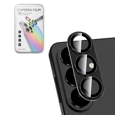 AR+AF Back Camera Tempered Glass with Metal Ring for Samsung Galaxy S26/S26 Plus (Black)