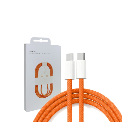 60W braided USB C cable orange