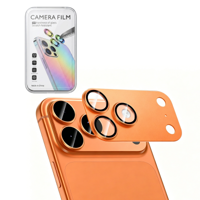 iPhone 17 Pro Max Camera Lens Protector Cosmic Orange, AR Tempered Glass, Matte Metal Frame