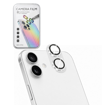 iPhone 17 Camera Lens Protector White, AR Tempered Glass, Matte Metal Frame