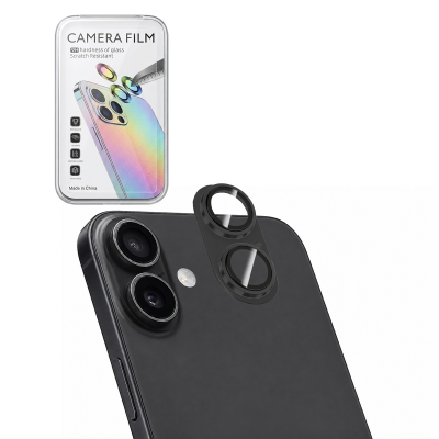 iPhone 17 Camera Lens Protector Black, AR Tempered Glass, Matte Metal Frame