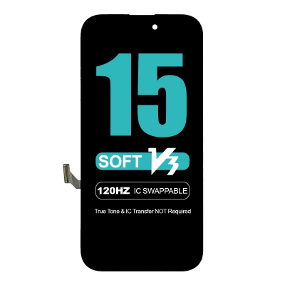 Diagnosable Soft OLED Screen Digitizer Assembly Replacement for iPhone 15 (IC Transfer NOT Required)
