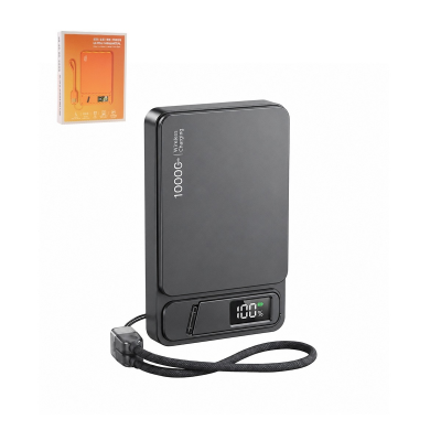 Ultra-thin Metal 10000mAh Portable Power Bank, Black