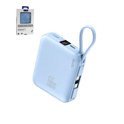  ZUZG Mini Cube 10000mAh Power Bank Built-in Dual Cables, Blue