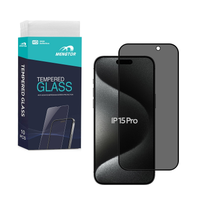 Wholesale iPhone 15 Pro Privacy Screen Protector 10 Pack Tempered Glass