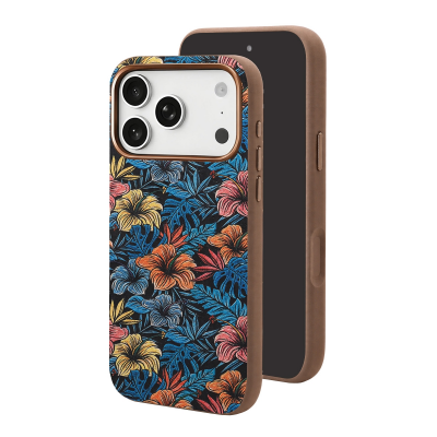 Midnight Tropic Pattern 3200Gs Magnetic Cork Phone Case for iPhone 17 Pro