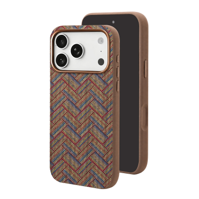Bordeaux Weave Pattern 3200Gs Magnetic Cork Phone Case for iPhone 17 Pro Max