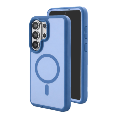  2-Layer Shockproof Magnetic Phone Case for S26 Ultra, Light Blue