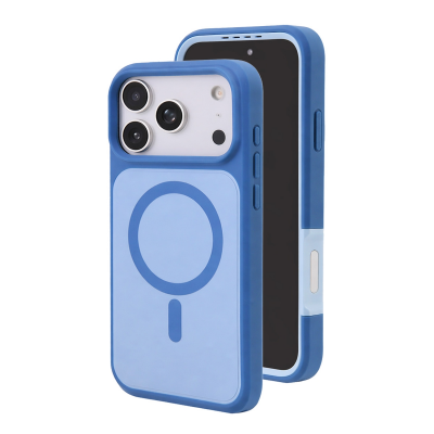  2-Layer Shockproof Magnetic Phone Case for iPhone 17 Pro Max, Light Blue