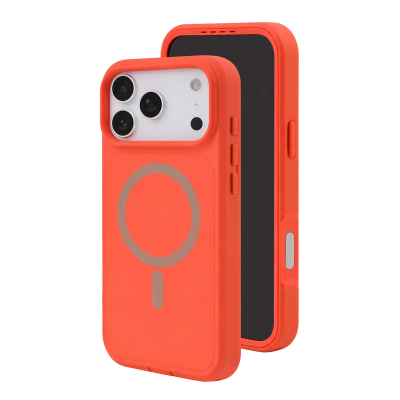  2-Layer Shockproof Magnetic Phone Case for iPhone 17 Pro, Orange