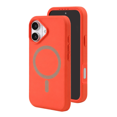  2-Layer Shockproof Magnetic Phone Case for iPhone 17, Orange