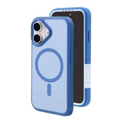  2-Layer Shockproof Magnetic Phone Case for iPhone 17, Light Blue