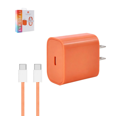 35W USB‑C Fast Charger with 60W 3ft USB‑C Charging Cable, Orange