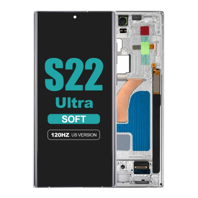 samsung galaxy s22 ultra 5g sm s908u soft oled display with phantom white frame