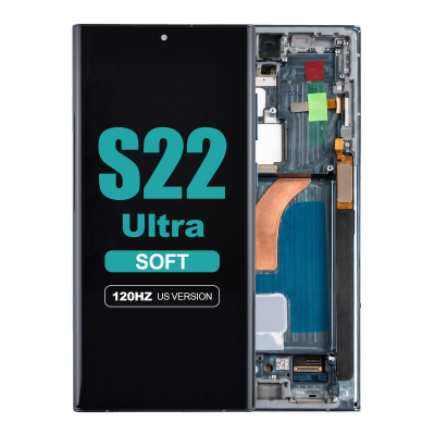 samsung galaxy s22 ultra 5g sm s908u soft oled display with green frame
