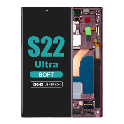 samsung galaxy s22 ultra 5g sm s908u soft oled display with burgundy frame
