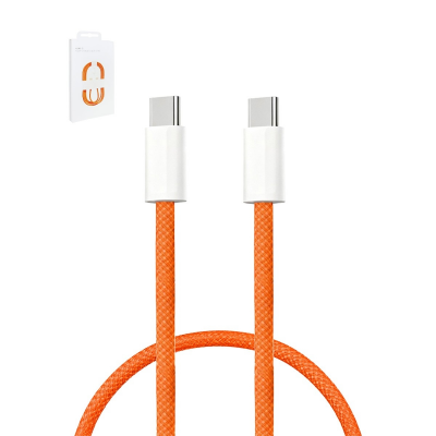 60W braided USB C cable orange