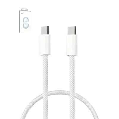 60W braided USB C cable white