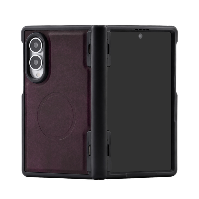  PU Leather Magnetic Case for Galaxy Z Fold8 with Full Shockproof Cover, Purple