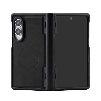  PU Leather Magnetic Case for Galaxy Z Fold8 with Full Shockproof Cover, Black