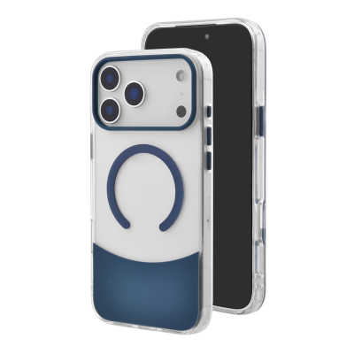  2700Gs Strong Magnet Anti-Yellowing Clear Case for iPhone 17 Pro, Blue