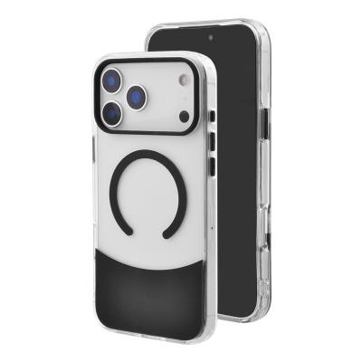  2700Gs Strong Magnet Anti-Yellowing Clear Case for iPhone 17 Pro, Black