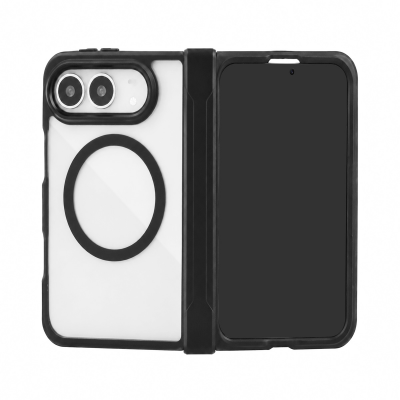  Magnetic Clear Case for iPhone 18 Fold with Full Hinge Protection, Black