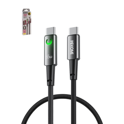  WEKOME 4ft 65W USB-C to USB-C Fast Charging Cable with Auto Power-Off Safe Protection, Black