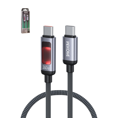  WEKOME 4ft 240W USB-C to USB-C Fast Charging Cable with LED Ambient Light, Black