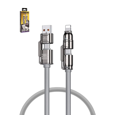  WEKOME 4ft 240W High Power 4-in-1 Charging Cable, Dark Gary