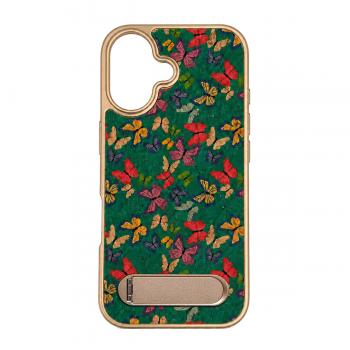 Butterfly Print Kickstand Case for iPhone 17, Green
