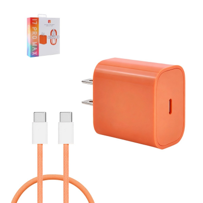  35W USB‑C Fast Charger with 60W 3ft USB‑C Charging Cable, Orange
