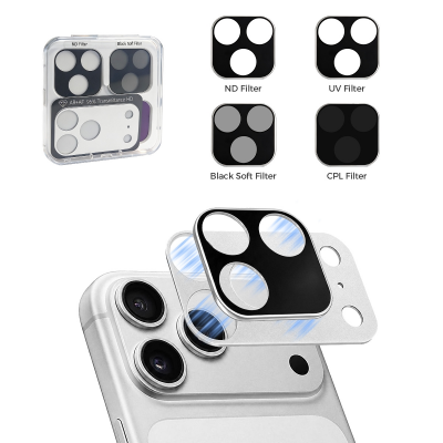  Magnetic Smartphone Camera Lens Filter Kit, Includes ND, UV, CPL & Black Mist Filters for iPhone 17 Pro(Silver) (Only Ground Shipping)