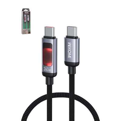  WEKOME 4ft 240W USB-C to USB-C Fast Charging Cable with LED Ambient Light, Black