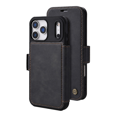  Magnetic Wallet Case for iPhone 17 Pro Max with RFID Blocking and Card Holders, Black