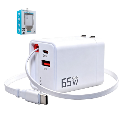 pd-35w black fast charger with cable and multiple ports