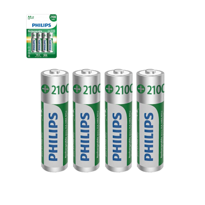 Philips Rechargeable AA Batteries 2100mAh - NiMH Double A Battery 1.2V Long Lasting 2A Batteries