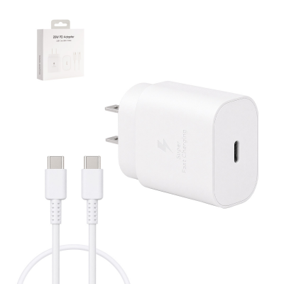 white 25w type-c charging set
