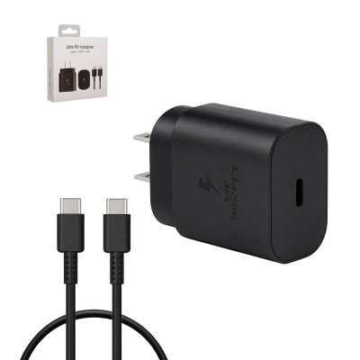 black 25w type-c charging set
