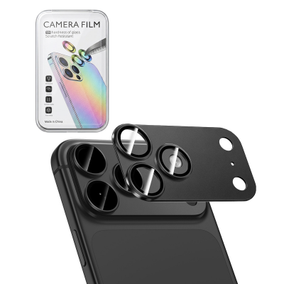 AR+AF Tempered Glass with Matte Metal Camera Lens Protector for iPhone 18 Pro -Black