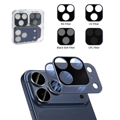  Magnetic Camera Lens Filter Kit, Includes ND, UV, CPL & Black Mist Filters for iPhone 17 Pro Max (Deep Blue) (Only Ground Shipping)