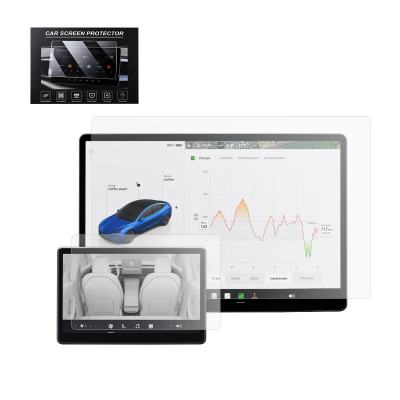  15.4‑Inch Vertical Navigation Display & 8‑Inch Rear‑Seat Display Matte PET Screen Protector for Tesla Model 3 Highland 2024‑2026