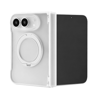 Matte 3500Gs Magnetic Case for iPhone Duo with Foldable Kickstand and Hinge Protection, White
