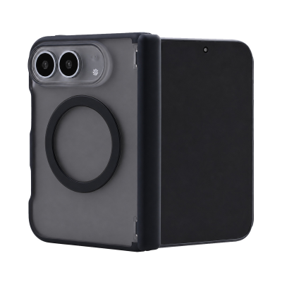  Matte 3500Gs Magnetic Case for iPhone Duo with Foldable Kickstand and Hinge Protection, Black