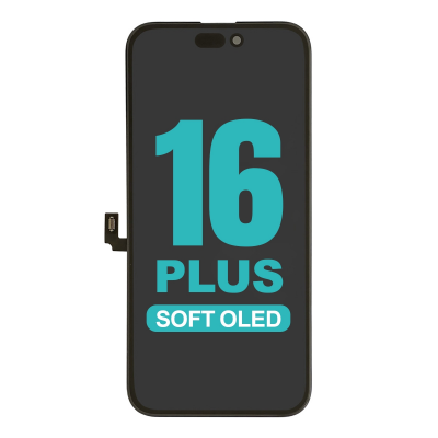  Soft OLED Screen Digitizer Assembly with Portable IC for iPhone 16 Plus (Aftermarket Plus)
