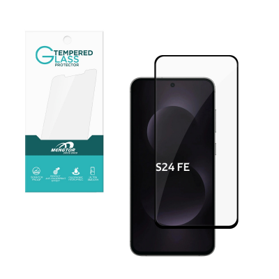 Full Curved Tempered Glass for Samsung Galaxy S24 FE 5G S721- Black(Retail Packaging) Samsung S24 FE 5G Screen Protector