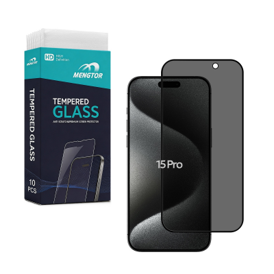 Wholesale iPhone 15 Pro Privacy Screen Protector 10 Pack Tempered Glass
